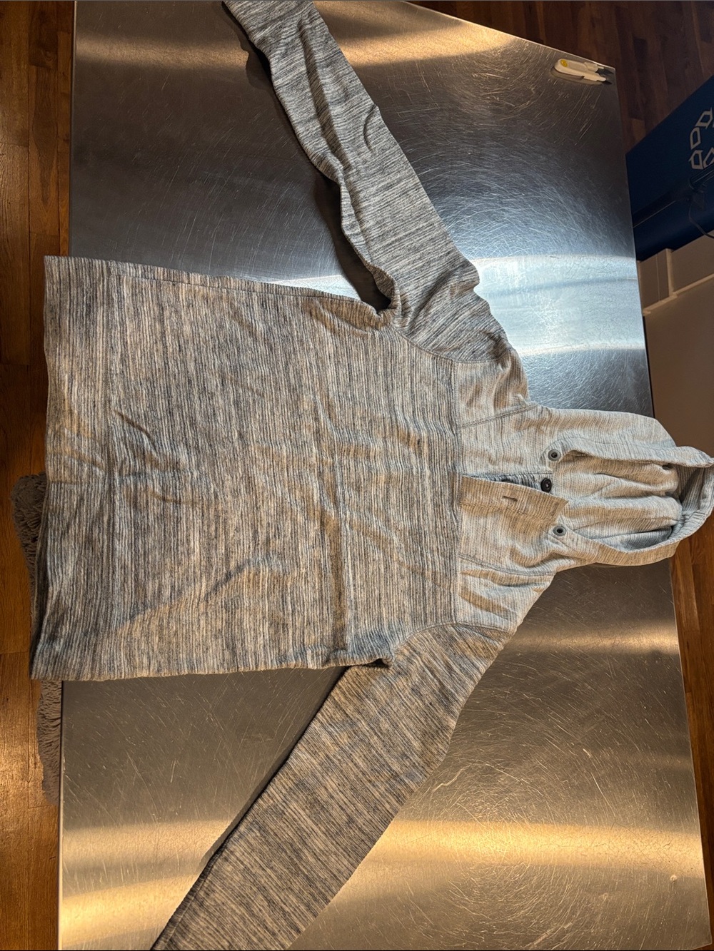 Express Gray Marled Hooded Pullover